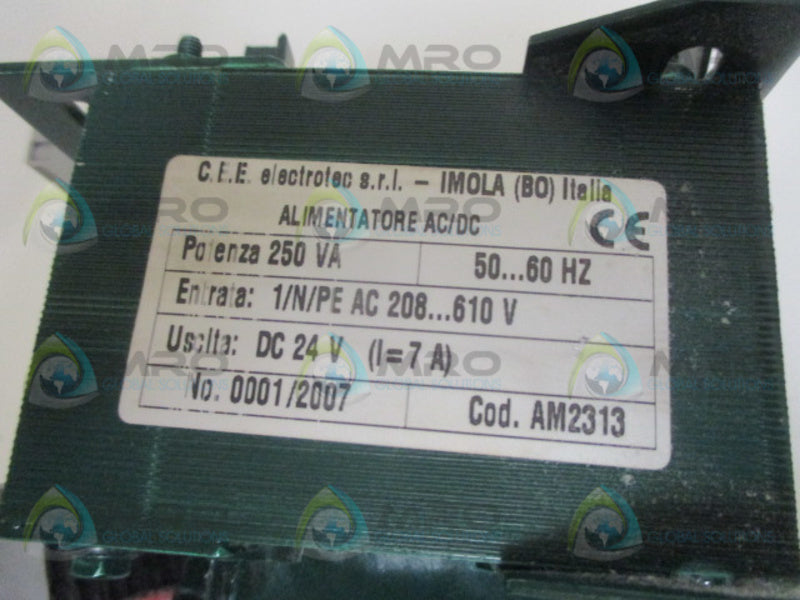 C.E.E ELECTROTEC AM2313 TANSFORMER 24VDC  UNMP