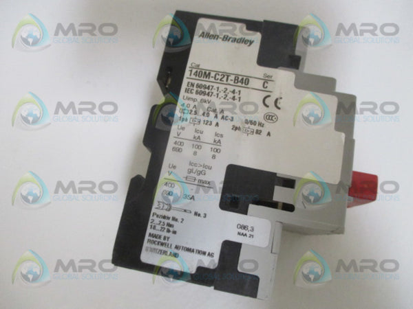 ALLEN BRADLEY 140M-C2T-B40 SER. C MOTOR CIRCUIT PROTECTOR 2.5-4.0A  UNMP