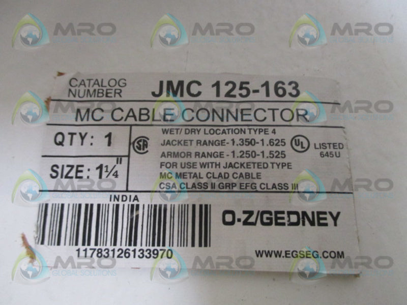 OZ GEDNEY JMC125-163 MC CABLE CONNECTOR  NSNP