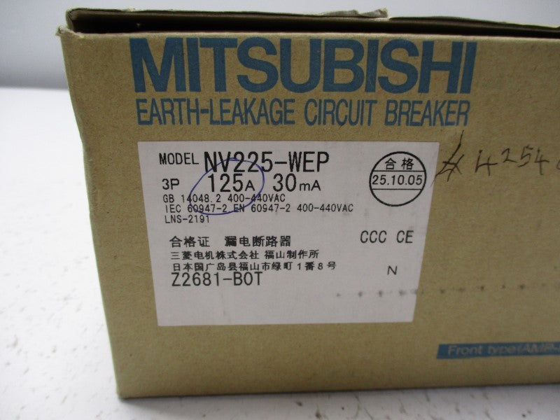 MITSUBISHI NV225-WEP 125A 400-440VAC NSMP