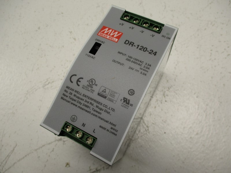 MEAN WELL DR-120-24 100-240VAC 2.0-3.3A NSMP