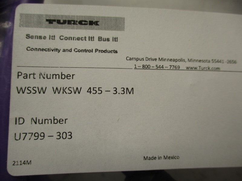 TURCK WSSWWKSW455-3.3M NSMP