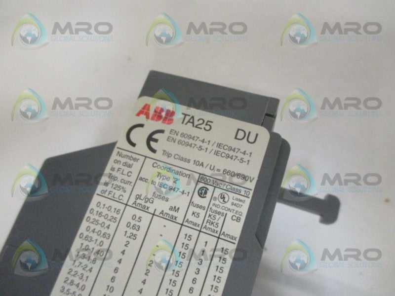 ABB TA25U OVERLOAD RELAY 2,4AMP   NSMP