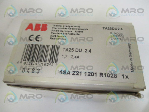 ABB TA25U OVERLOAD RELAY 2,4AMP   NSMP