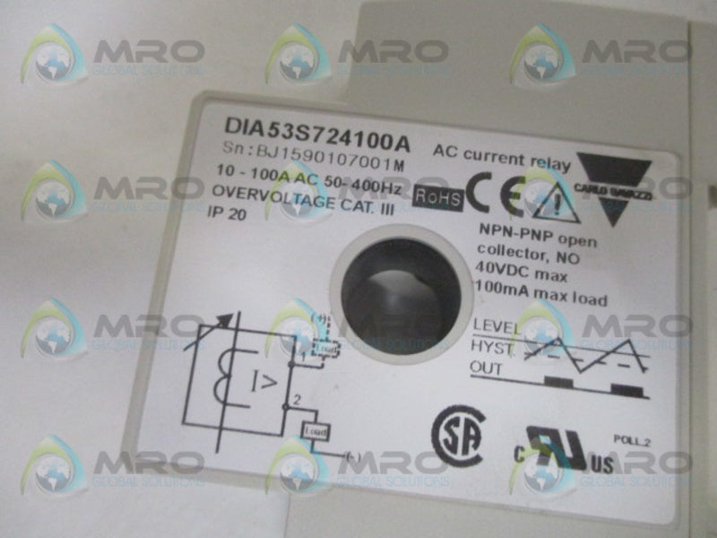 CARLO GAVAZZI DIA53S724100A AC CURRENT RELAY  NSMP