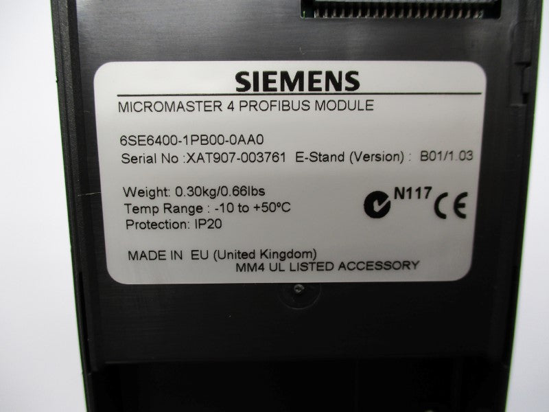 SIEMENS 6SE6400-1PB00-0AA0 UNMP
