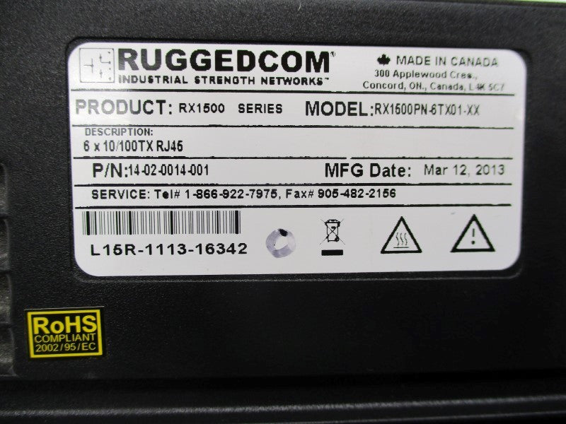 RUGGEDCOM RX1500PN-6TX01-XX 14-02-0014-001 UNMP