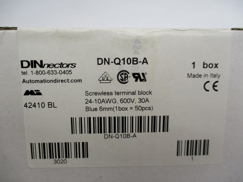 DINNECTORS DN-Q10B-A (PKG OF 50) NSFS