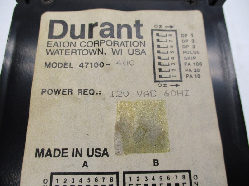 DURANT 47100-400 120VAC UNMP