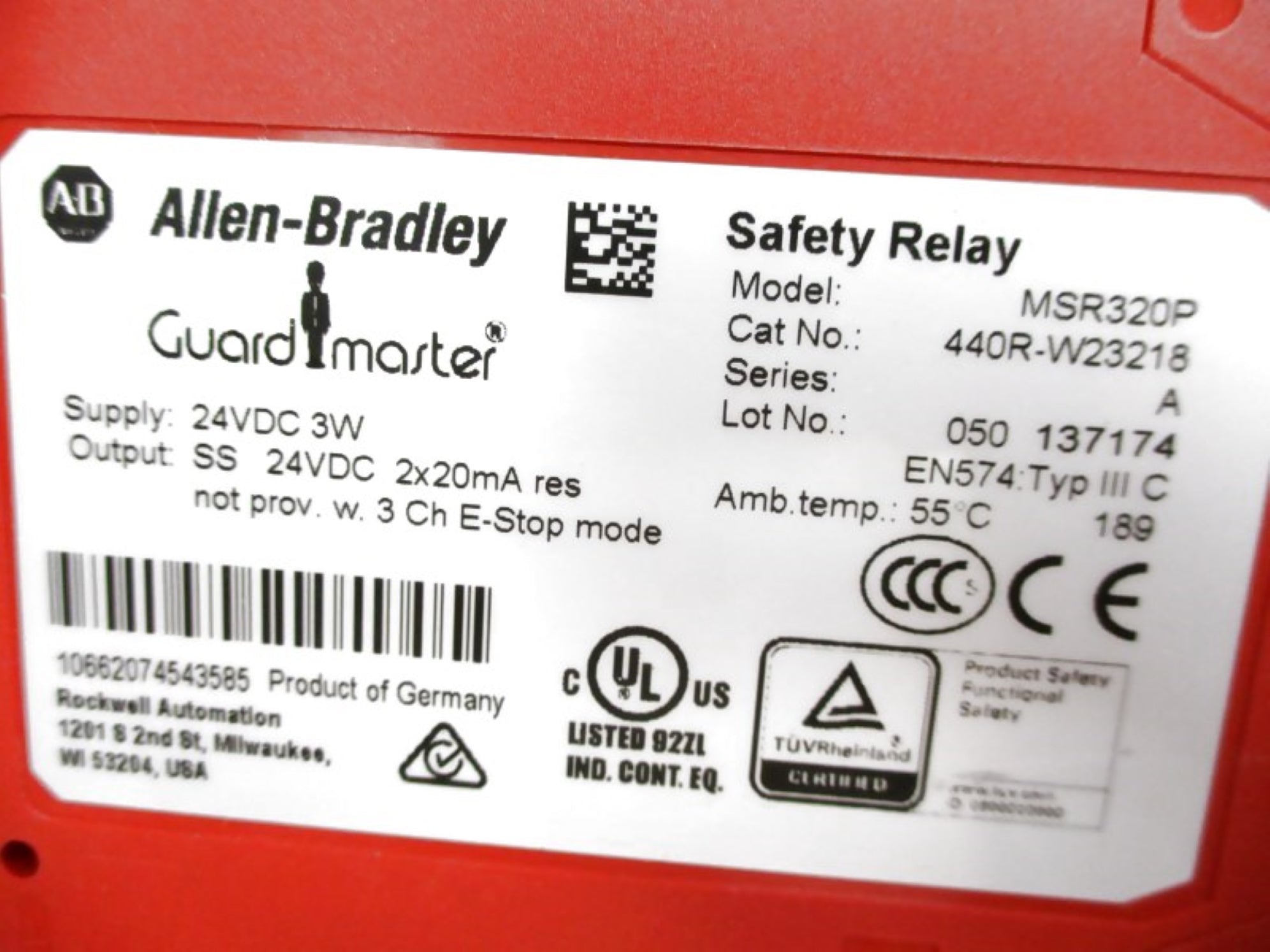 INDUSTRIAL SPARE PART 440R-W23218 SER. A 24VDC NSNP