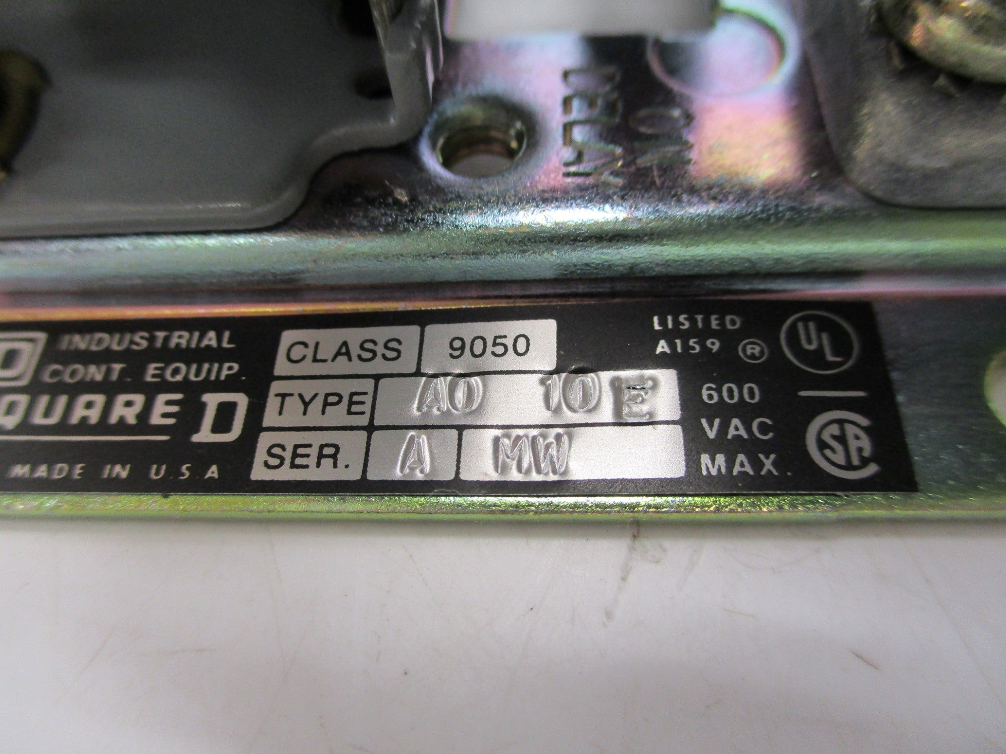 SQUARE D 9050AO10EV02 SER. A 110/120V NSMP