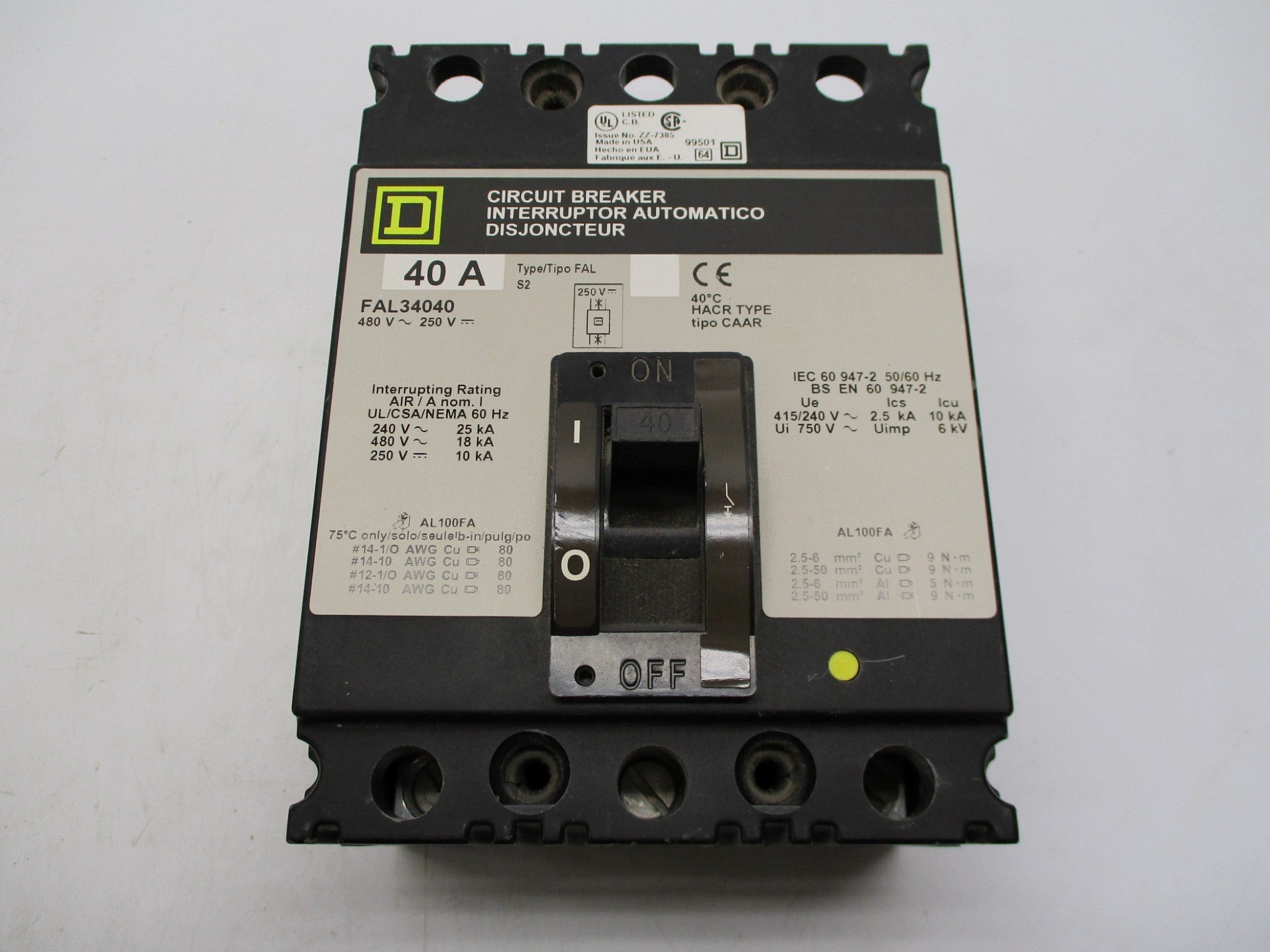 SQUARE D FAL34040 40A (GREY) NSMP