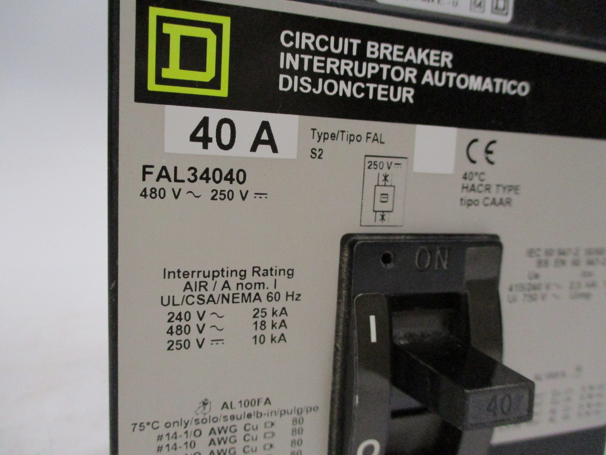 SQUARE D FAL34040 40A (GREY) NSMP