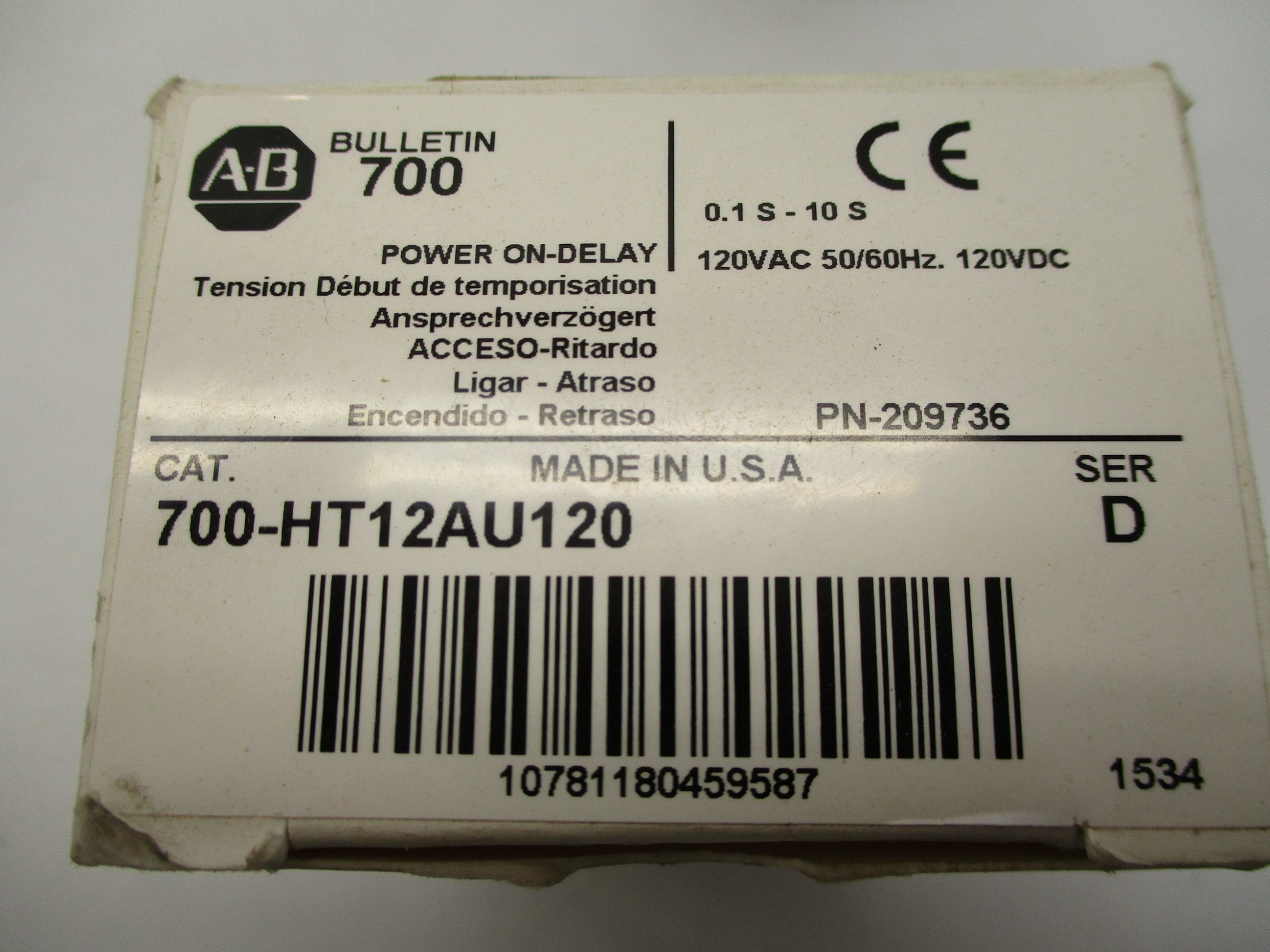 INDUSTRIAL SPARE PART 700-HT12AU120 SER. D 120VAC/DC 10A 0.1-10S (WH) NSMP