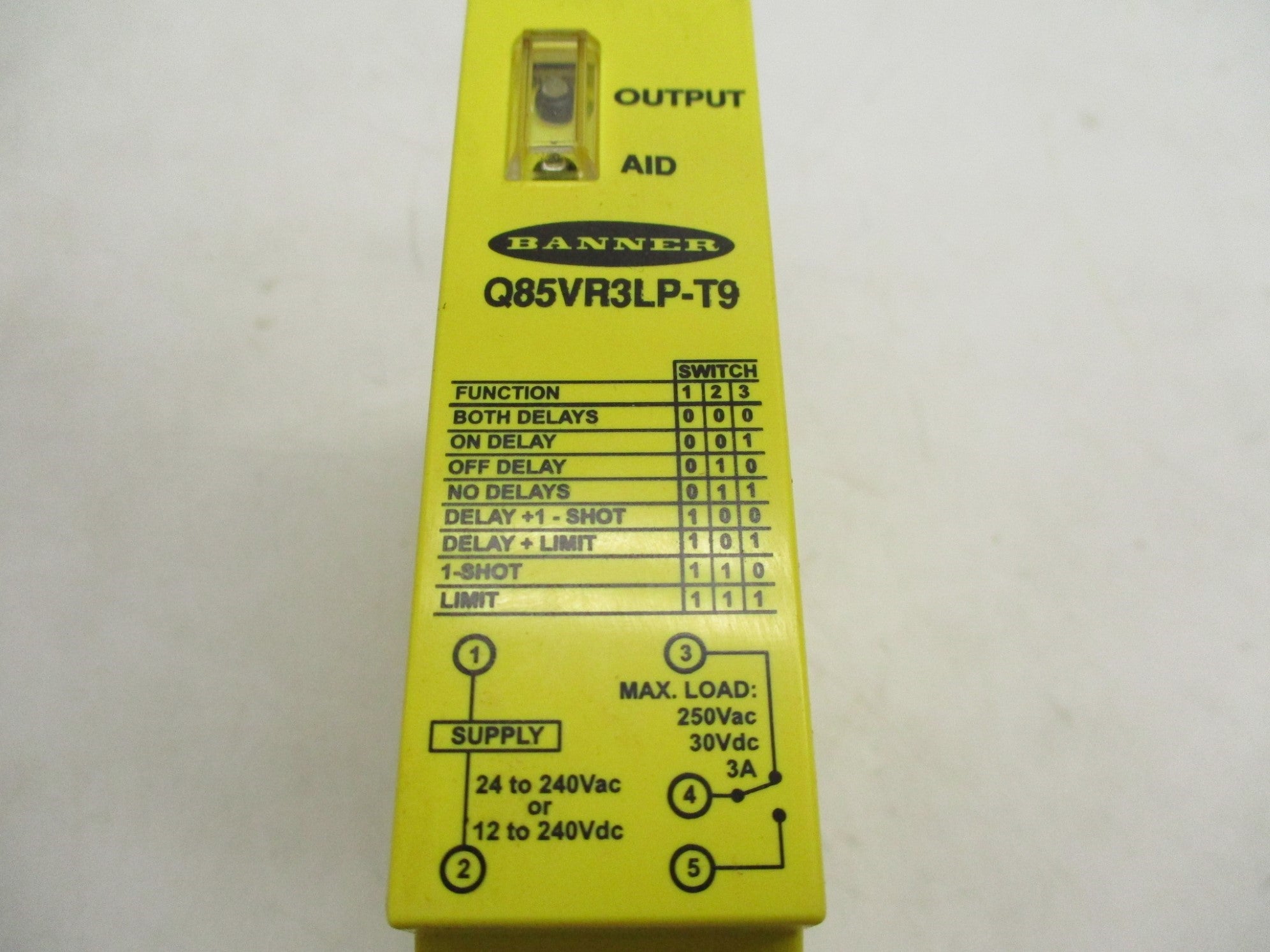 BANNER ENGINEERING Q85VR3LP-T9 250VAC 3A NSNP