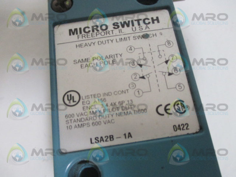 MICRO SWITCH LSA2B-1A LIMIT SWITCH  UNMP
