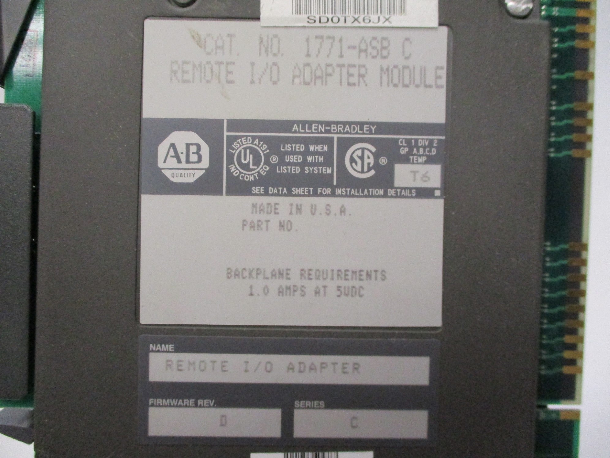 ALLEN BRADLEY 1771-ASB SER. C REMAN