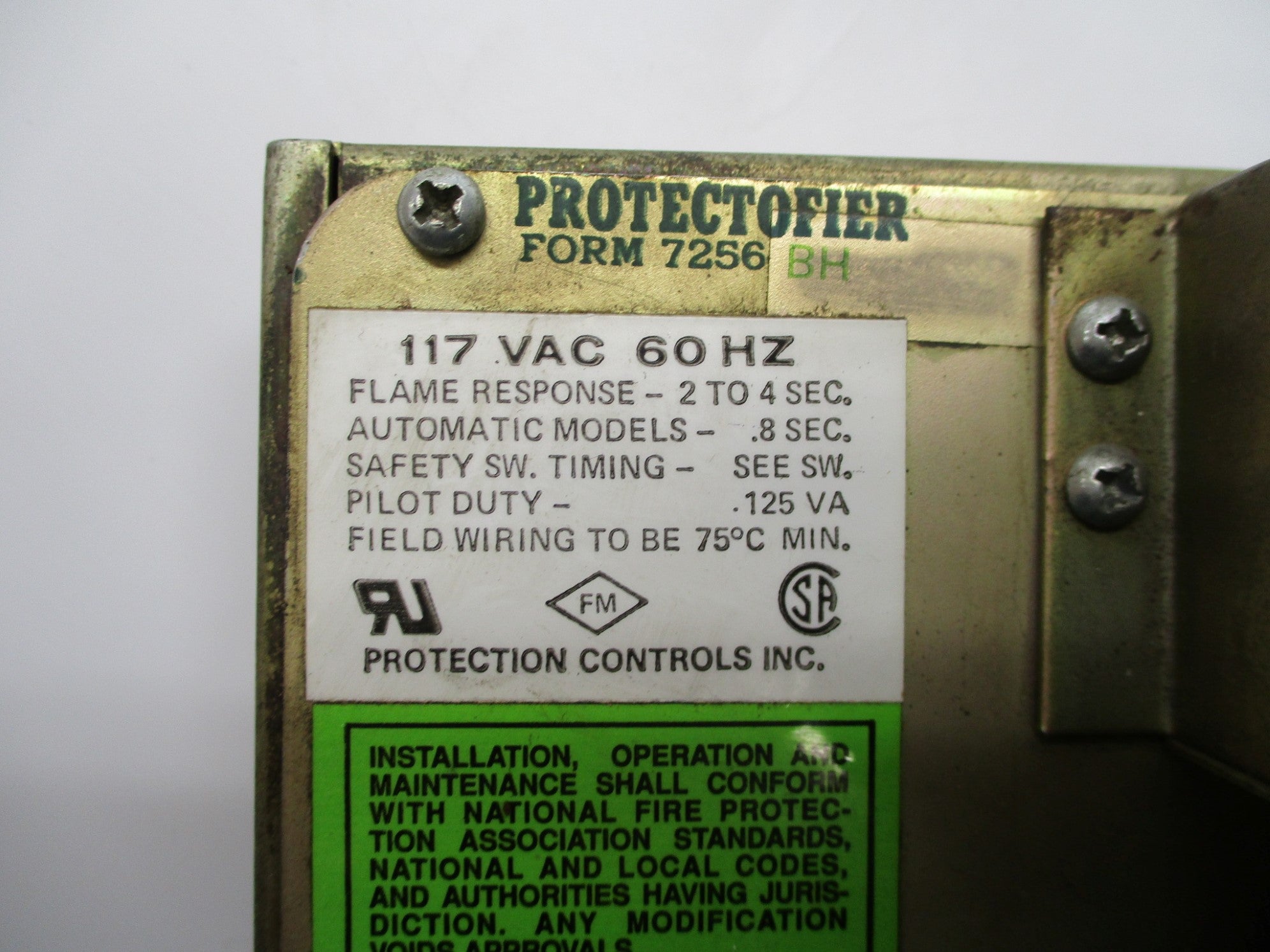 PROTECTION CONTROLS 7256BH 117VAC 2-4S UNMP