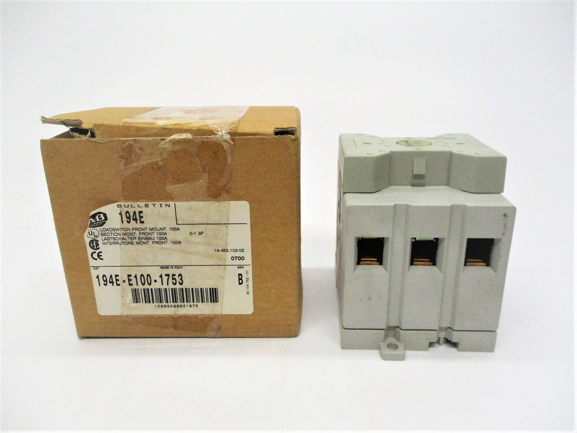 ALLEN BRADLEY 194E-E100-1753 SER. B 690V 100A (BR/WH) NSMP