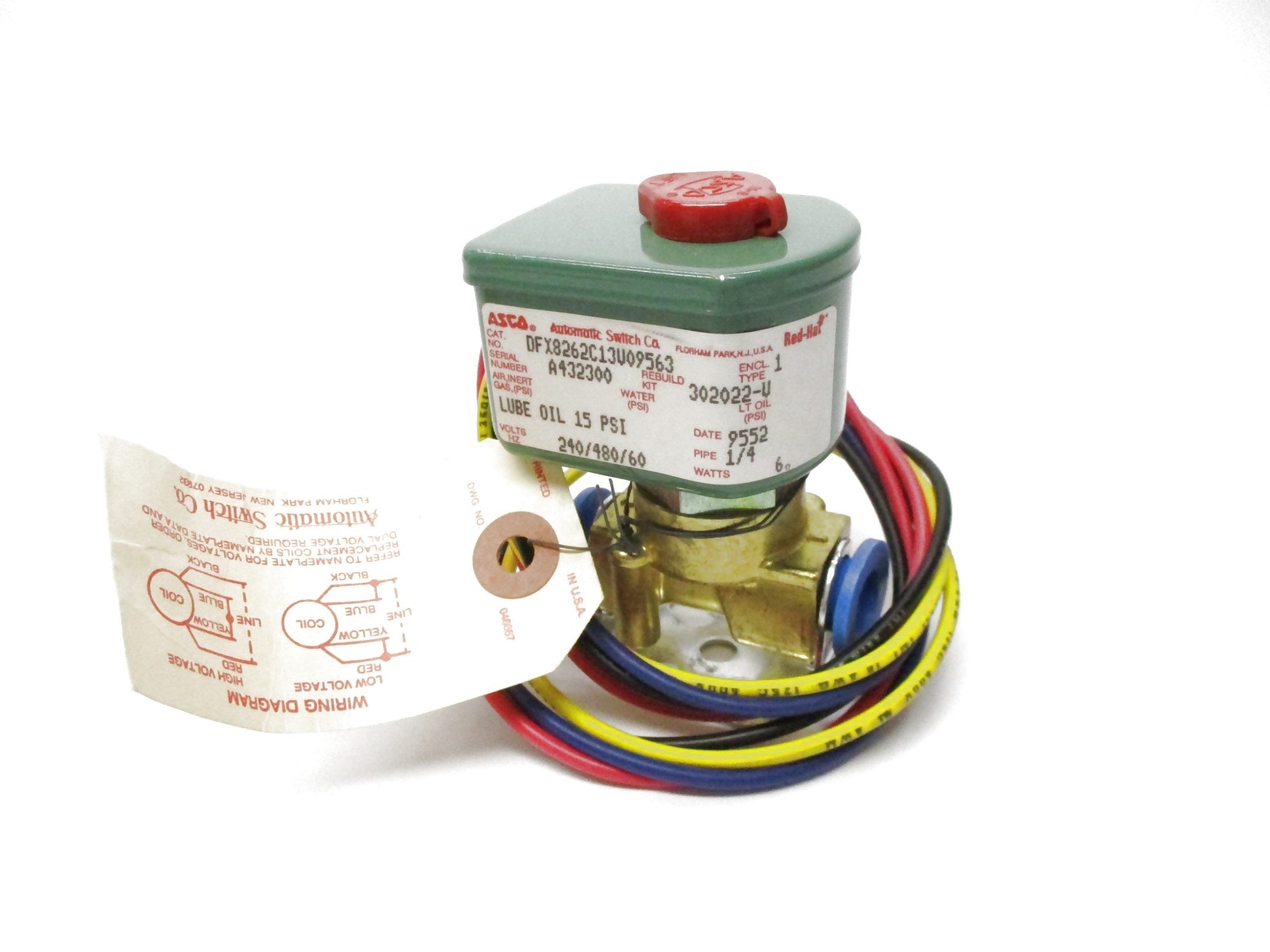 ASCO DFX8262C13V09563 240/480V 15PSI 1/4" NSNP
