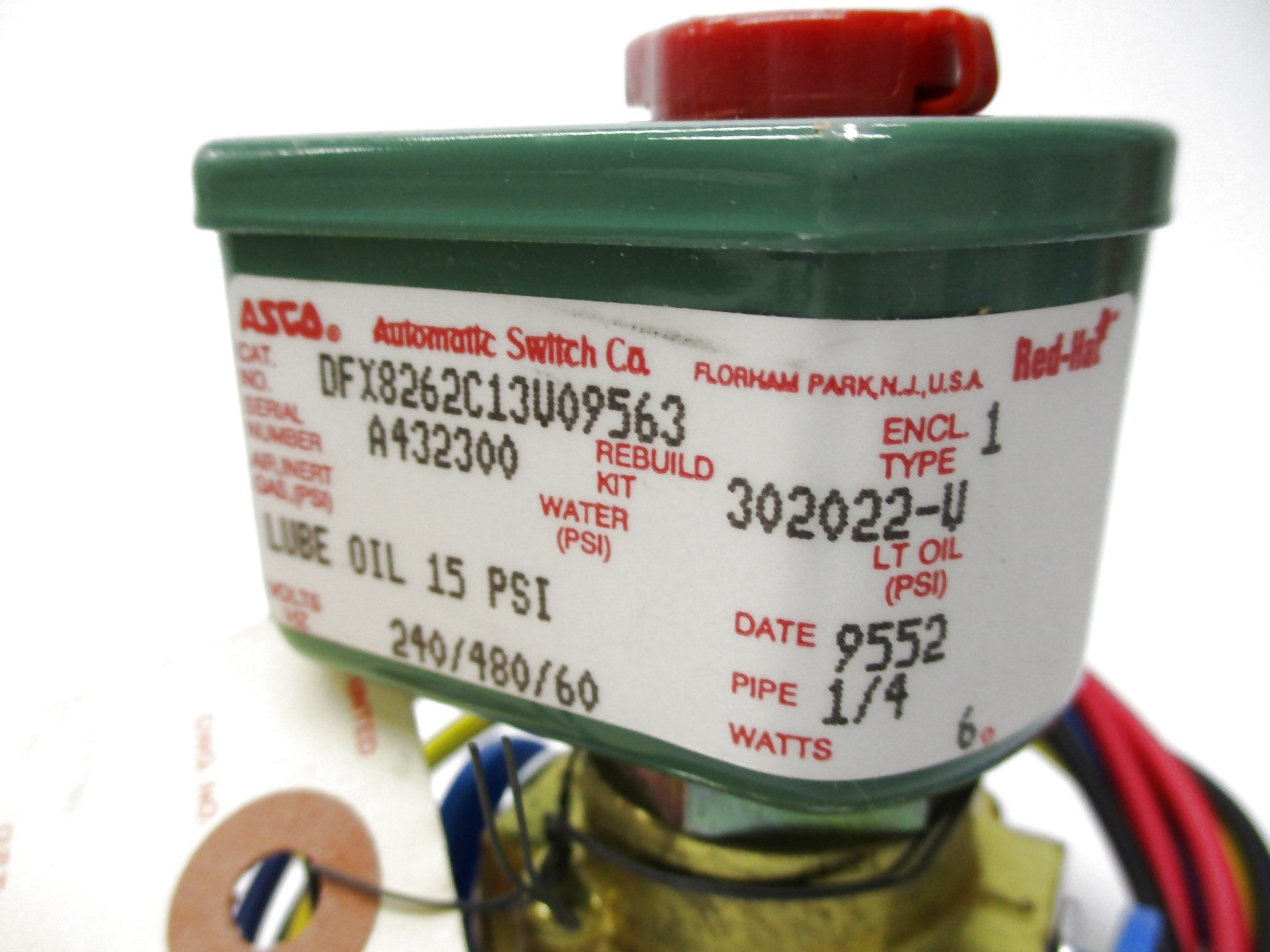 ASCO DFX8262C13V09563 240/480V 15PSI 1/4" NSNP