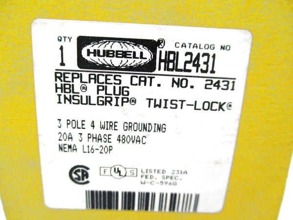 HUBBELL HBL2431 480VAC 20A NSMP