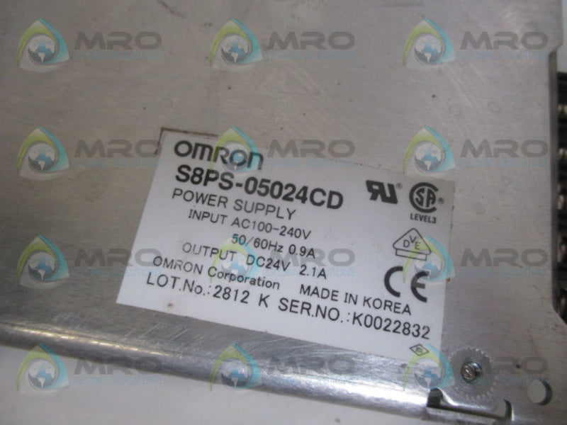 OMRON S8PS-05024CD POWER SUPPLY 2.1 100-240VAC 24VDC  UNMP