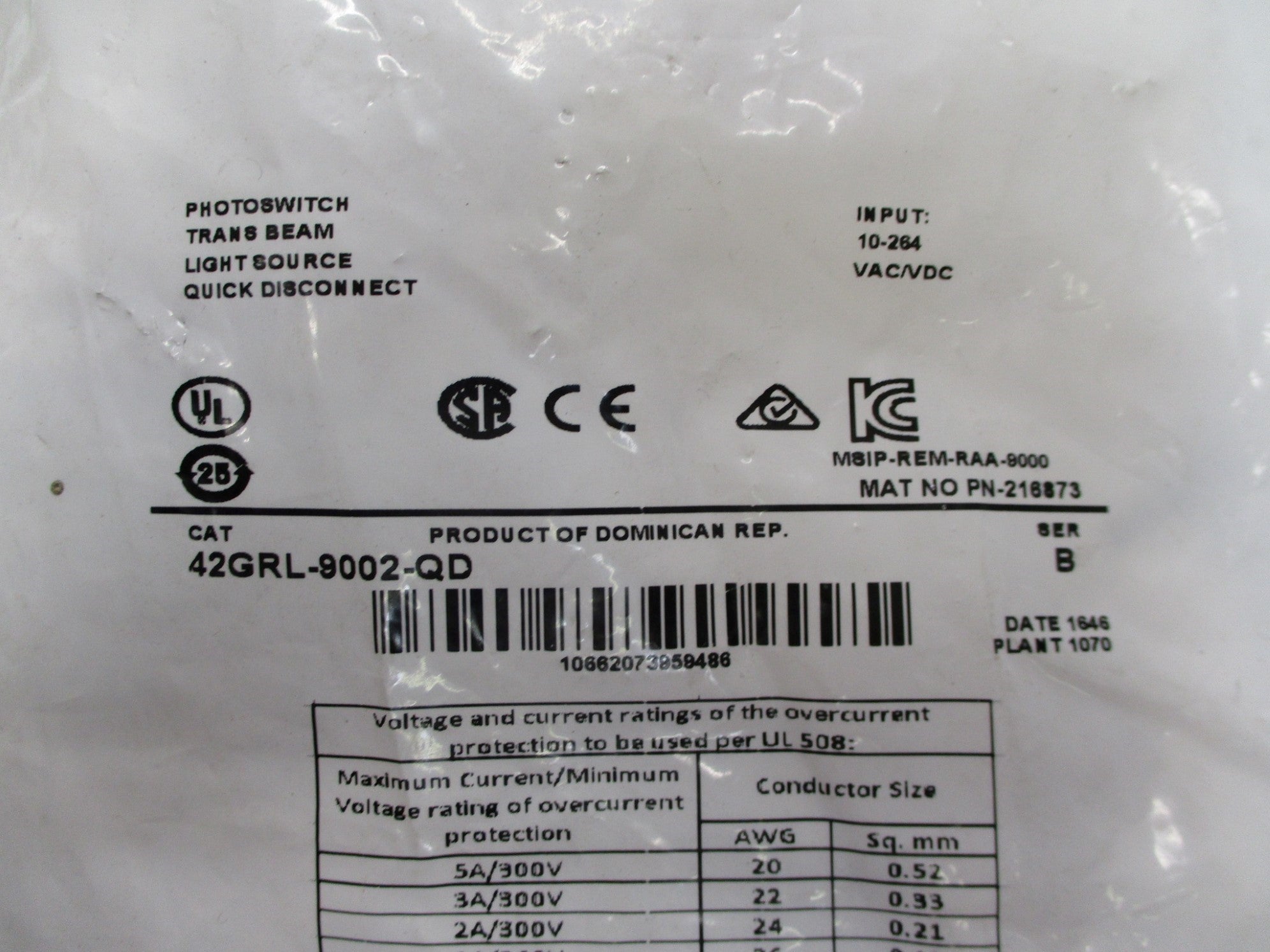 ALLEN BRADLEY 42GRL-9002-QD SER. A NSMP