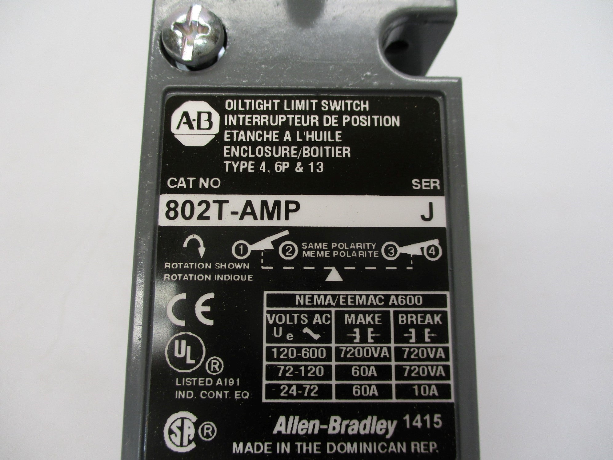 INDUSTRIAL SPARE PART 802T-AMP SER. J 120-600VAC 60A  (WH) NSMP
