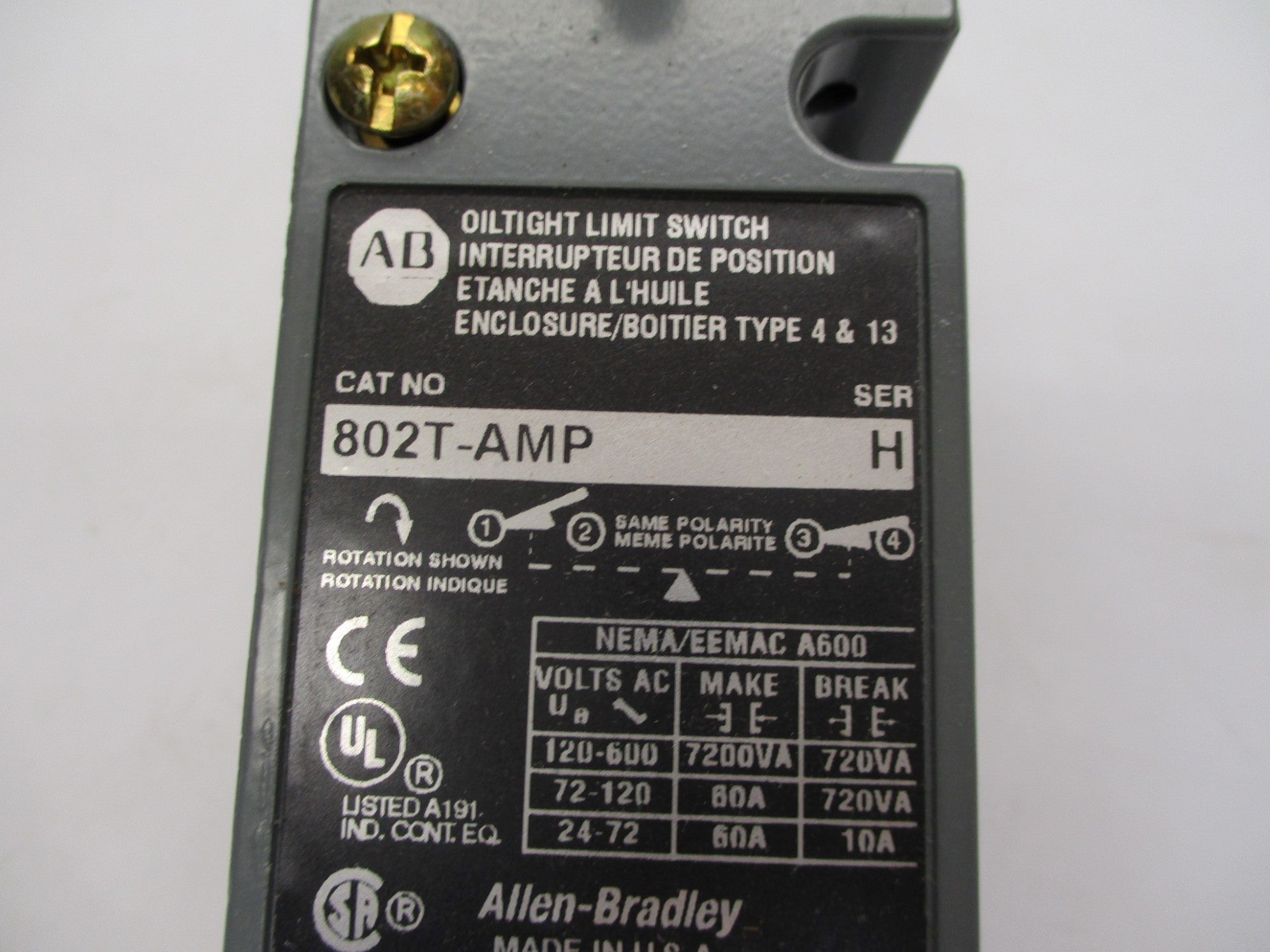 INDUSTRIAL SPARE PART 802T-AMP SER. H 120-600VAC 60A (WH) NSMP