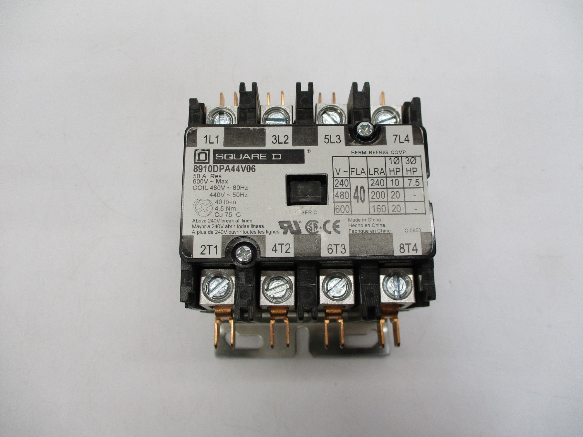 SQUARE D 8910DPA44V06 SER. C 440/480V 40A NSMP