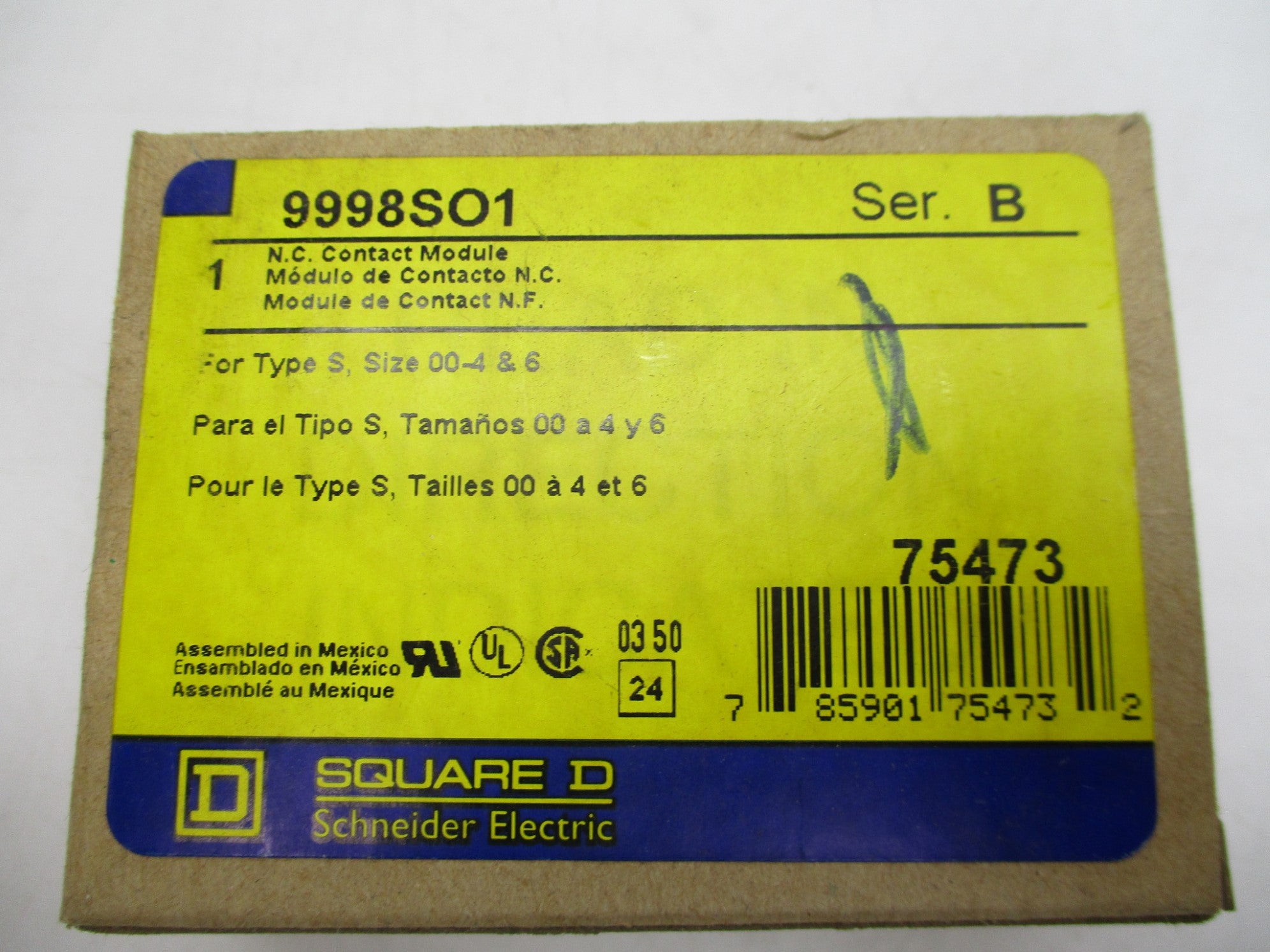 SQUARE D 9998SO1 SER. B NSMP