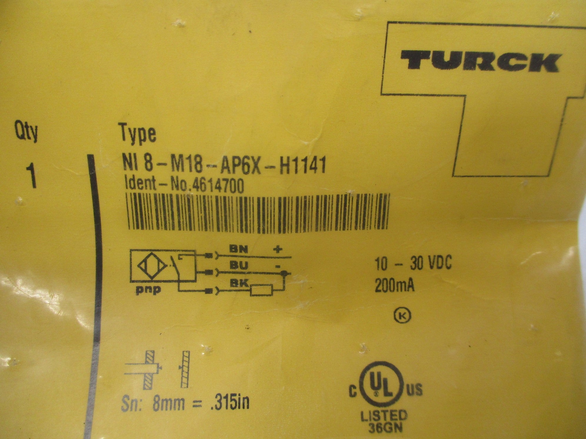 TURCK NI8-M18-AP6X-H1141 4614700 10-30VDC NSMP