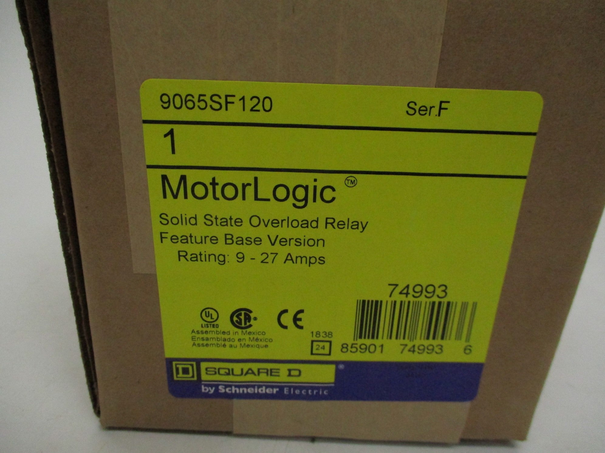 SQUARE D 9065SF120 SER. F 9-27A NSFS