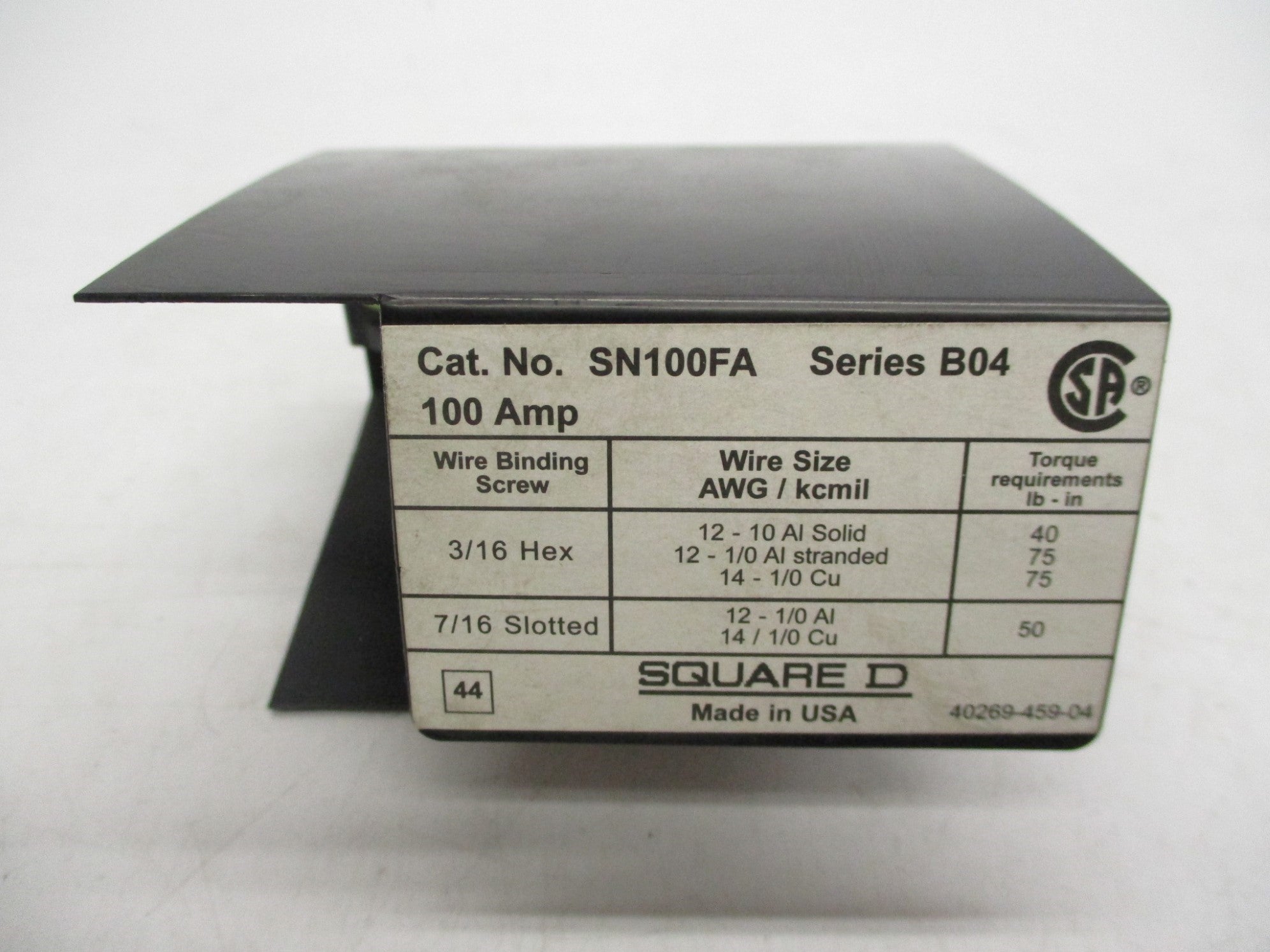 SQUARE D SN100FA SER. B04 NSNP