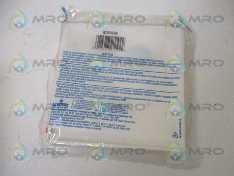 LEVITON R92-0PJ18-00W 2-G  RECEPTACLE SWITCH NSMP