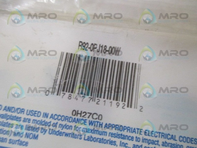 LEVITON R92-0PJ18-00W 2-G  RECEPTACLE SWITCH NSMP