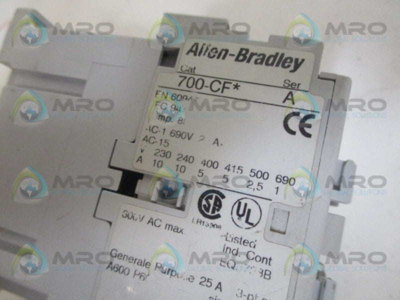 INDUSTRIAL SPARE PART 700-CFD SER. A CONTACTOR 110/120V (AS PICTURED) UNMP