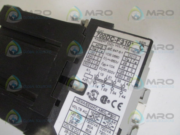 ALLEN BRADLEY 700DC-F310Z24 SER. C CONTROL RELAY 24VDC UNMP