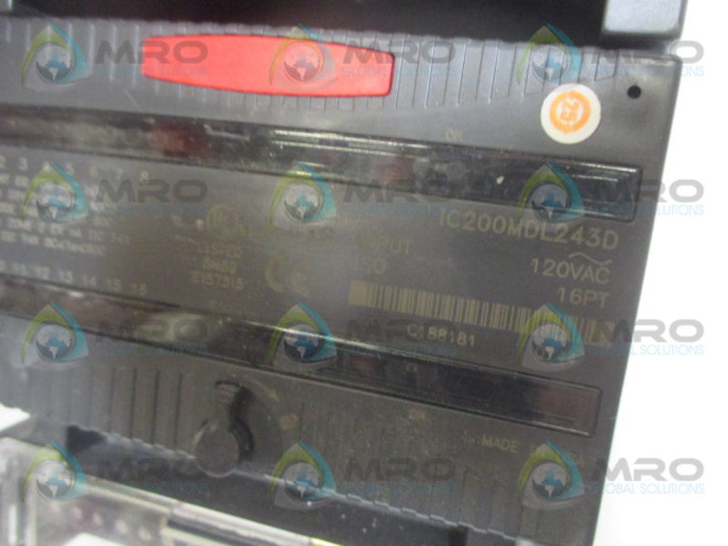 GE FANUC IC200MDL243D 16PT. ISOLATED INPUT MODULE 120VAC  UNMP