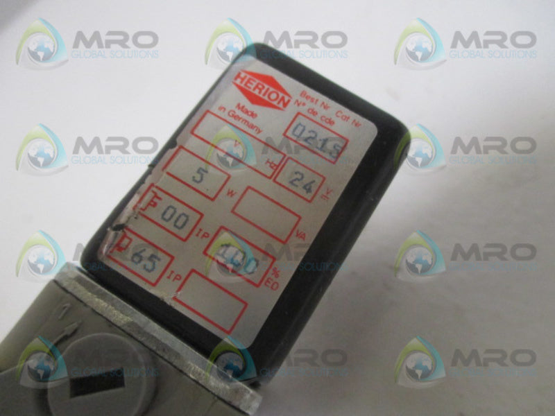 HERION 8020765 SOLENOID VALVE 24V  UNMP