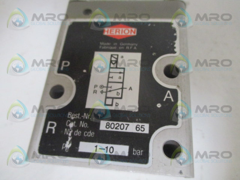 HERION 8020765 SOLENOID VALVE 24V  UNMP