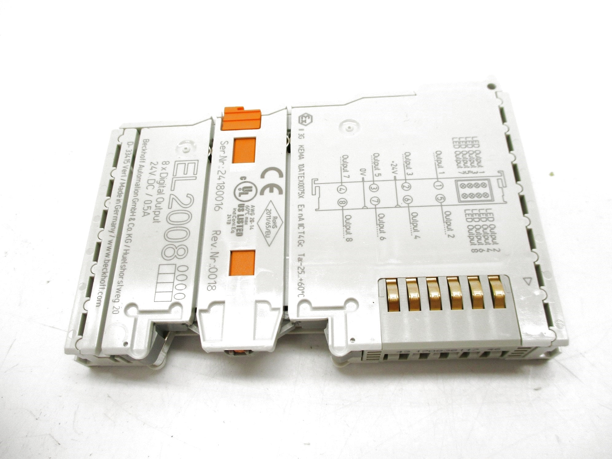 BECKHOFF EL2008 24VDC 0.5A REV. 0018 NSMP