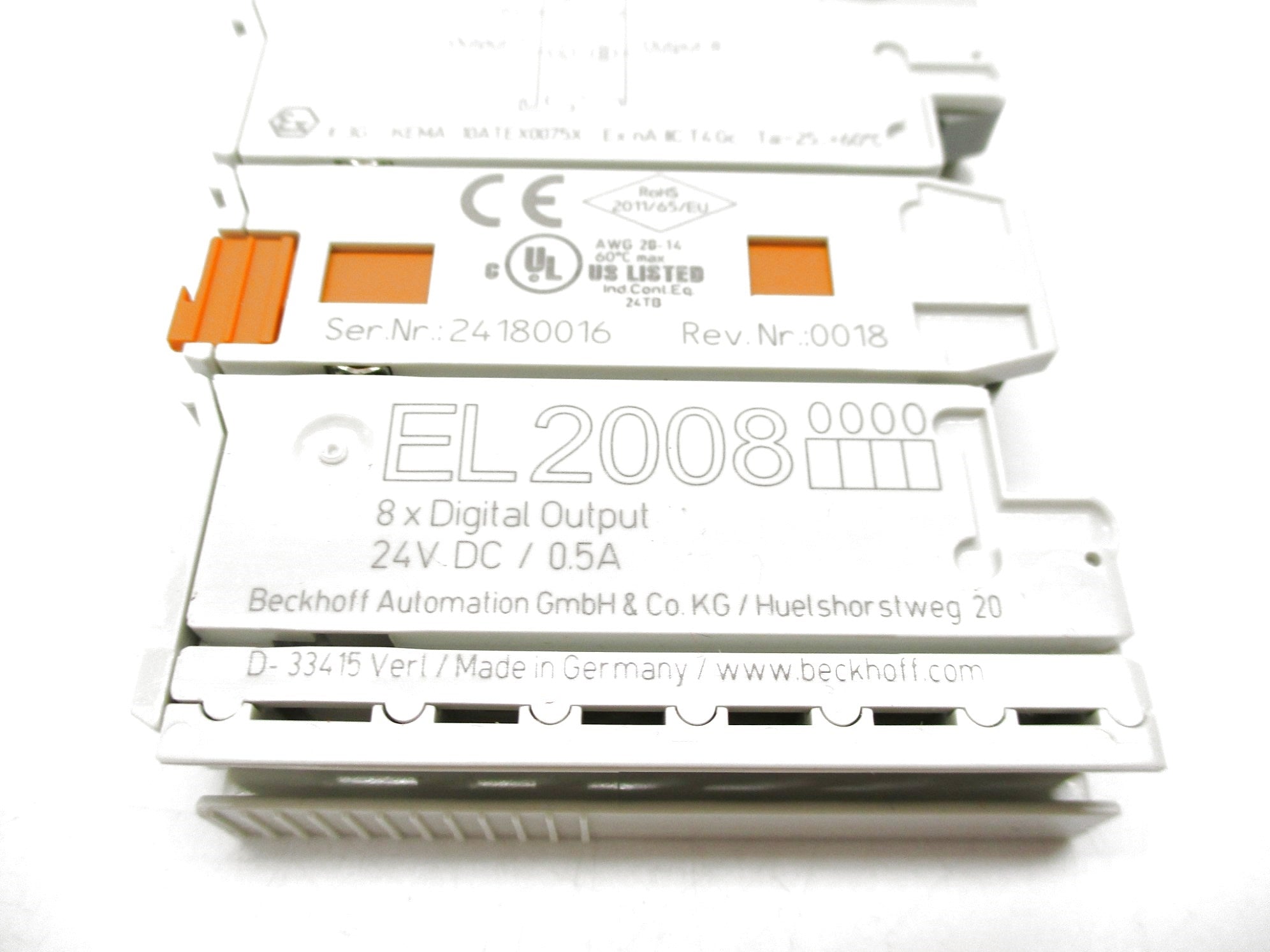 BECKHOFF EL2008 24VDC 0.5A REV. 0018 NSMP