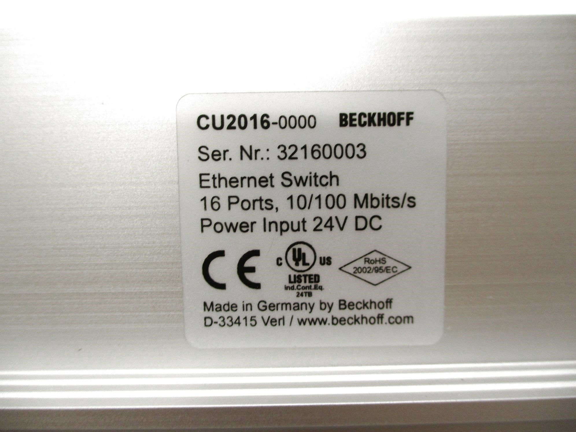 BECKHOFF CU2016-0000 24VDC NSMP