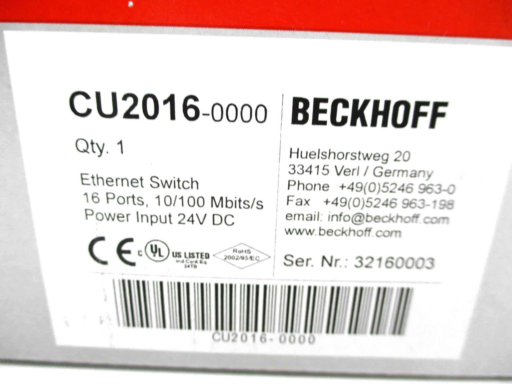 BECKHOFF CU2016-0000 24VDC NSMP