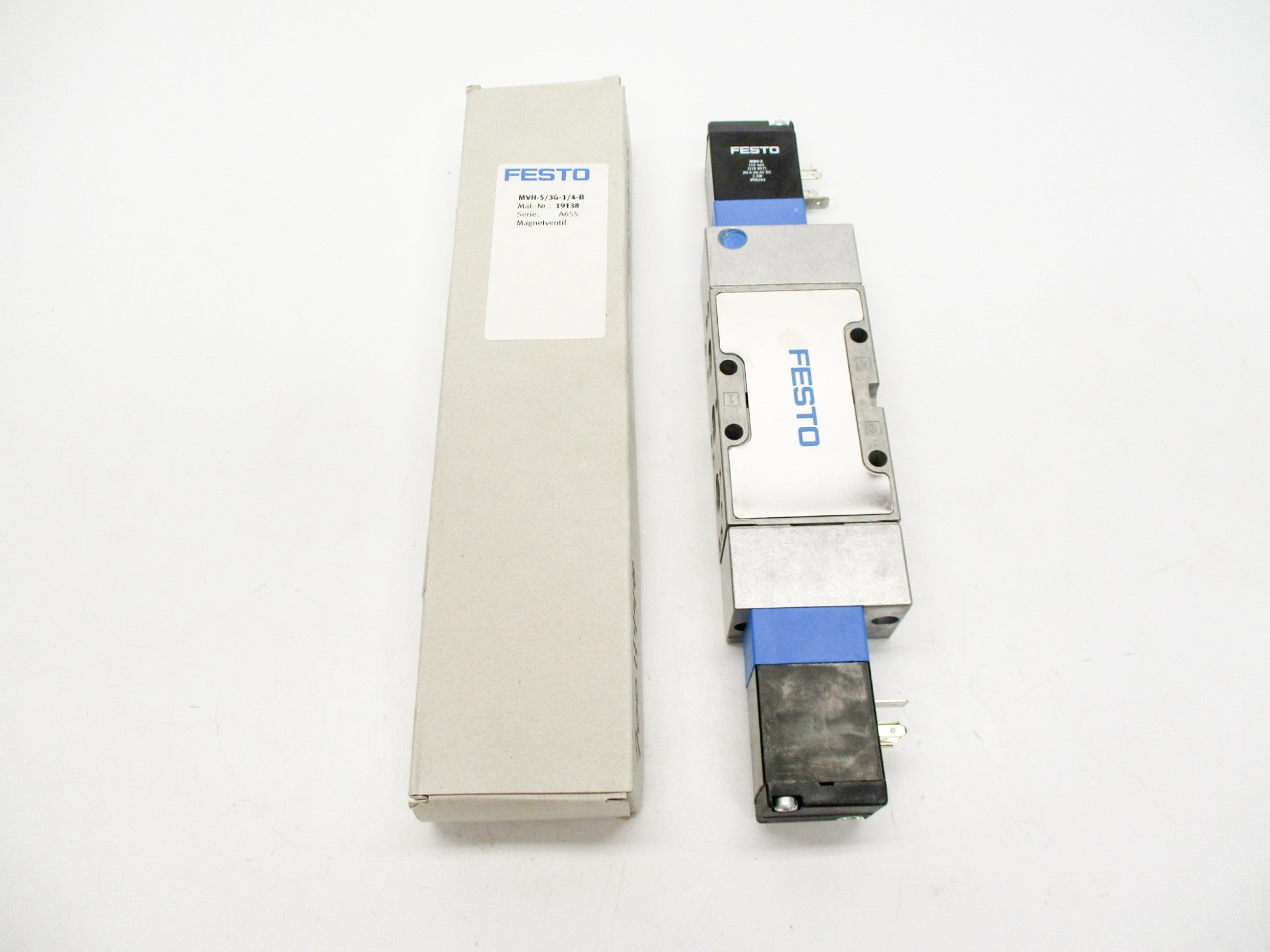 FESTO MVH-5/3G-1/4-B 19138 20.4-26.4VDC 40-145PSI NSMP