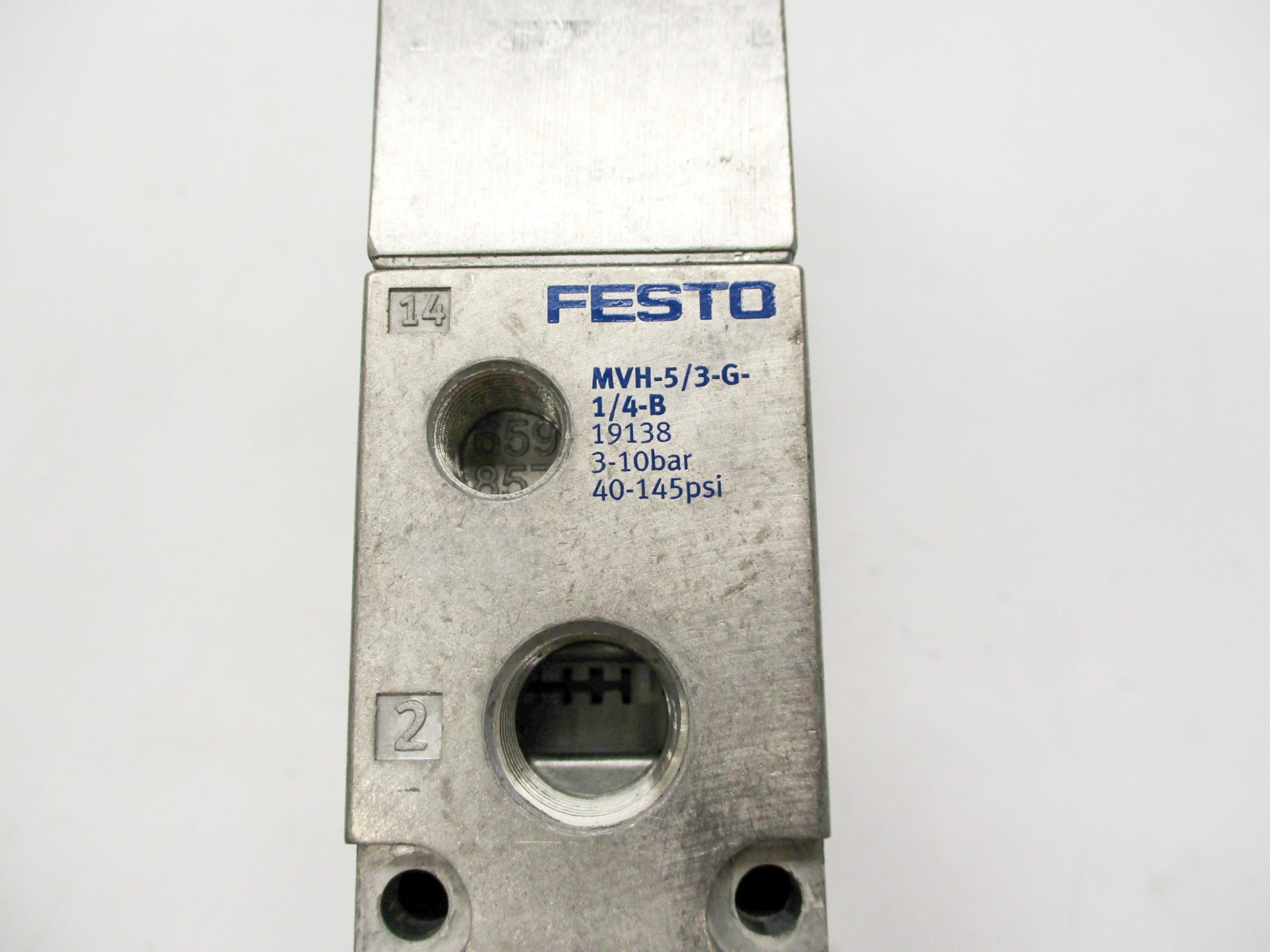 FESTO MVH-5/3G-1/4-B 19138 20.4-26.4VDC 40-145PSI NSMP