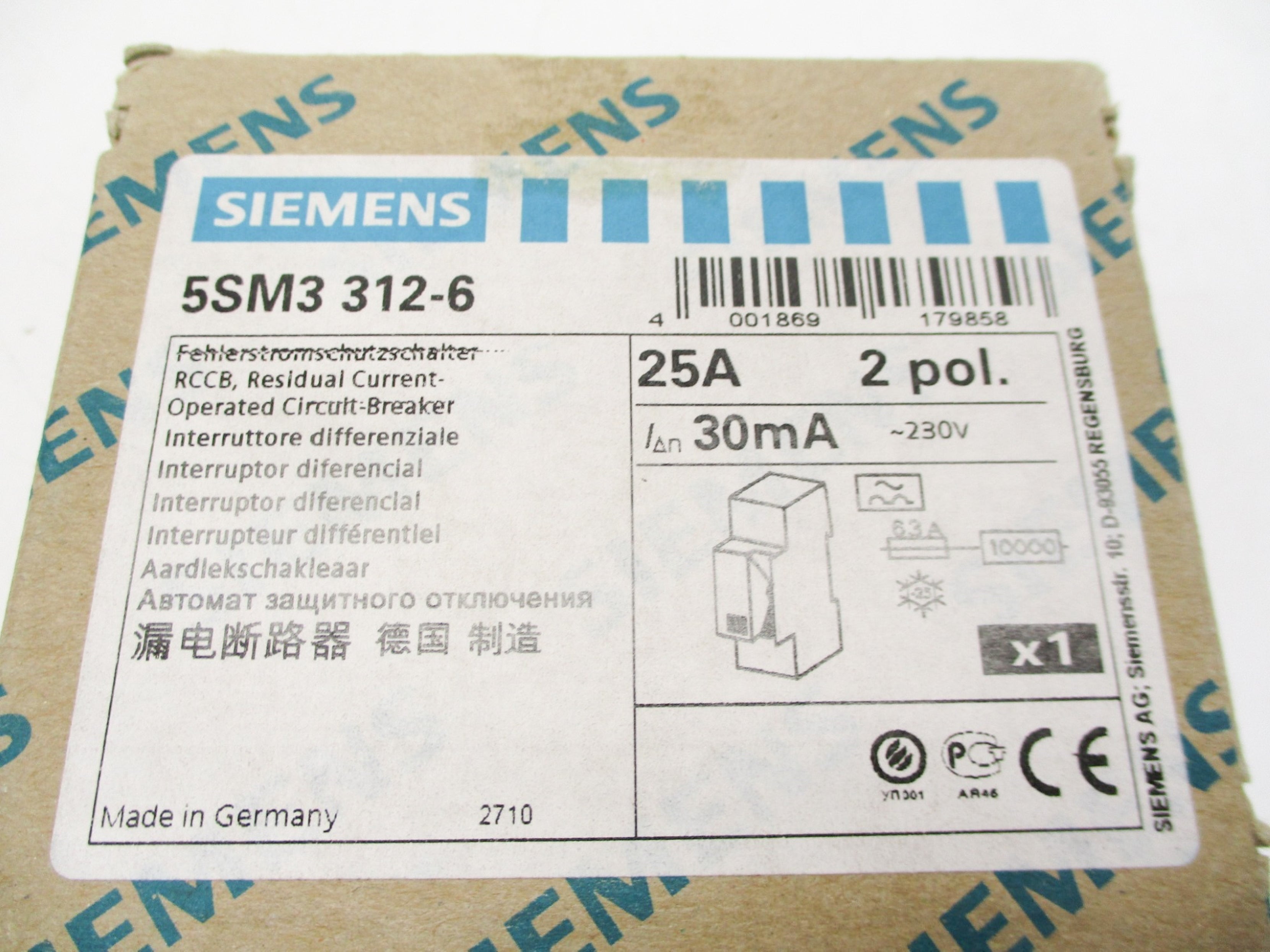 SIEMENS 5SM3312-6 230V 25A NSMP