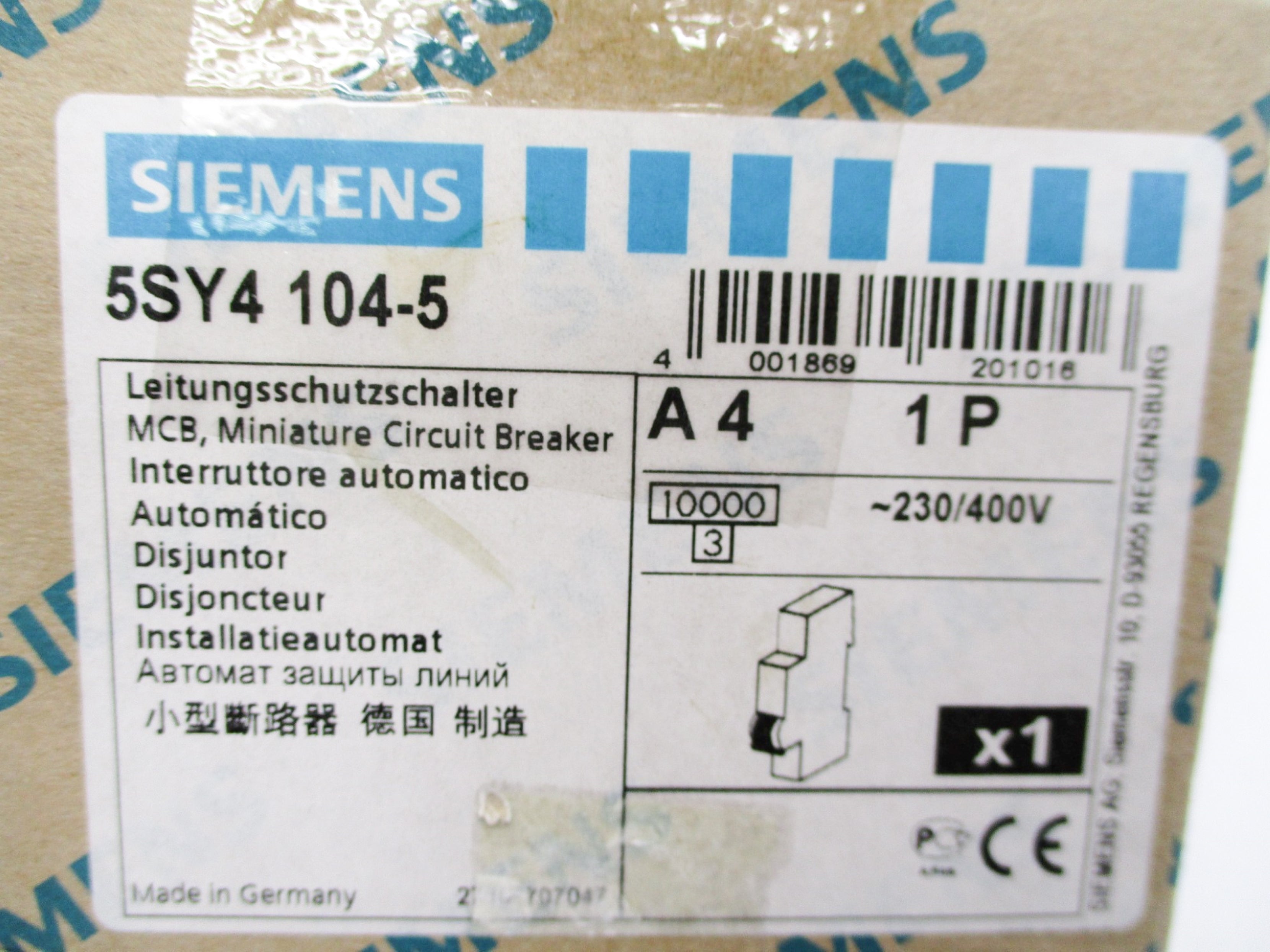 SIEMENS 5SY4104-5 4A 230/400V NSMP